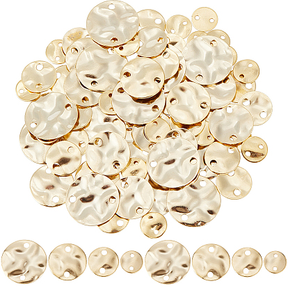80шт 4 стили латунные подвески для разъемов, плоско-круглые, крутить круглые звенья