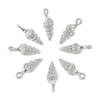 SHEGRACE Brass Shell Shape Charms, Cadmium Free & Nickel Free & Lead Free