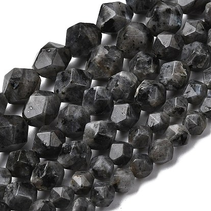 Натуральные нити бус из ларвикита, звезды вырезать круглые бусы, граненые