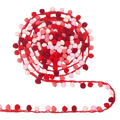 6 Yards Farbverlauf Polyester Pom Pom Ball Quaste Bänder, für Partydekoration