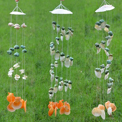 Cotton Cord Wind Chimes, Natural Shell Hanging Pendant, for Home/Bedroom Decoration