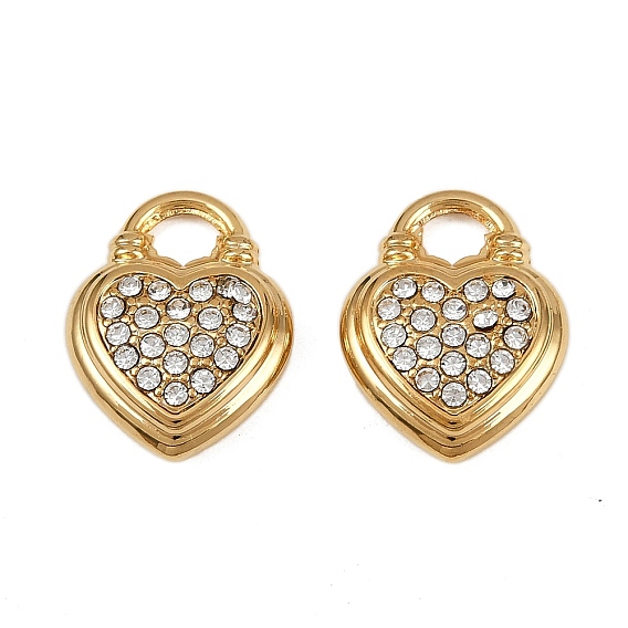 304 из нержавеющей стали горный хрусталь подвески, ионное покрытие (ip), сердце прелести, реальный 18 k позолоченный
