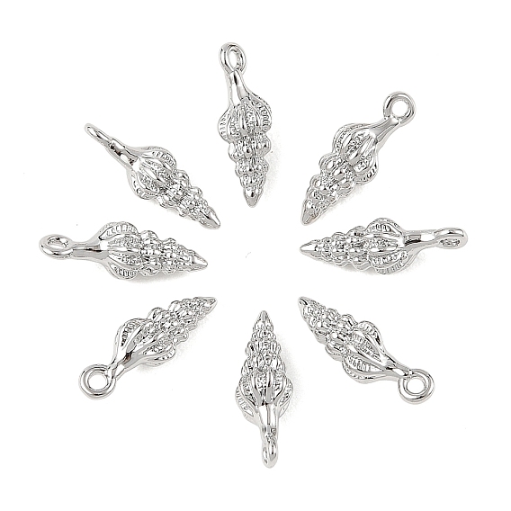 SHEGRACE Brass Shell Shape Charms, Cadmium Free & Nickel Free & Lead Free
