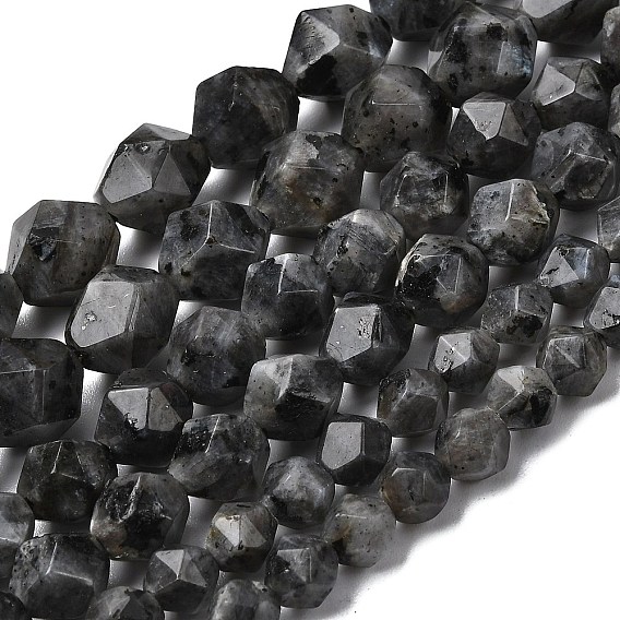 Натуральные нити бус из ларвикита, звезды вырезать круглые бусы, граненые