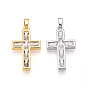 Латунные микро проложить кубического циркония подвески, без кадмия и без свинца, крест прелести