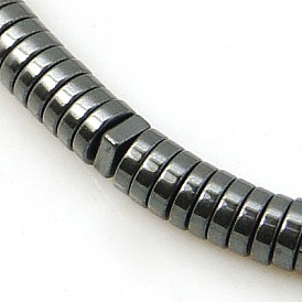 Non-magnétiques perles d'hématite synthétique brins, perles heishi, Plat rond / disque, 3x1mm, Trou: 1mm