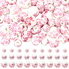 3 стили фарфоровых бусин ручной работы с принтом, круглые