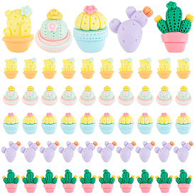 60 шт 5 стиль непрозрачные кабошоны из смолы, кактус