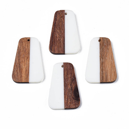 Resin & Walnut Wood Pendants, Trapezoid