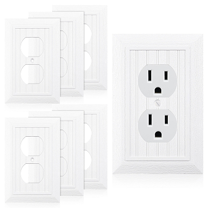 Plastic Receptacle Outlet Wall Plate, Duplex Electrical Outlet Cover, with Screw, Rectangle