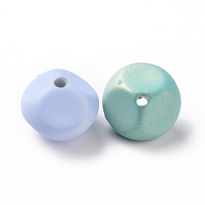 Le style caoutchouté perles de fleur acrylique, avec de la poudre de paillettes, Toupie