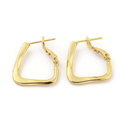 Rack Plating Brass Hoop Earrings for Women, Long-Lasting Plated, Cadmium Free & Lead Free
