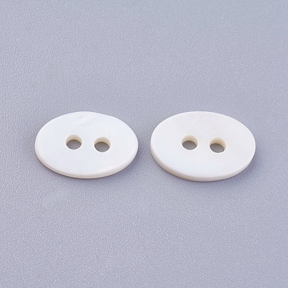 2-Hole Shell Buttons, Oval