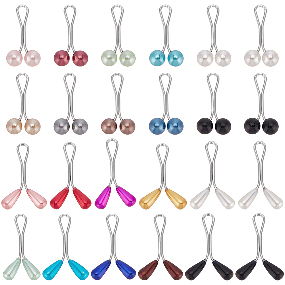 2 карточки 2 набор стальных U-образных зажимов, с пластиковыми бусинами для зажима для шелка