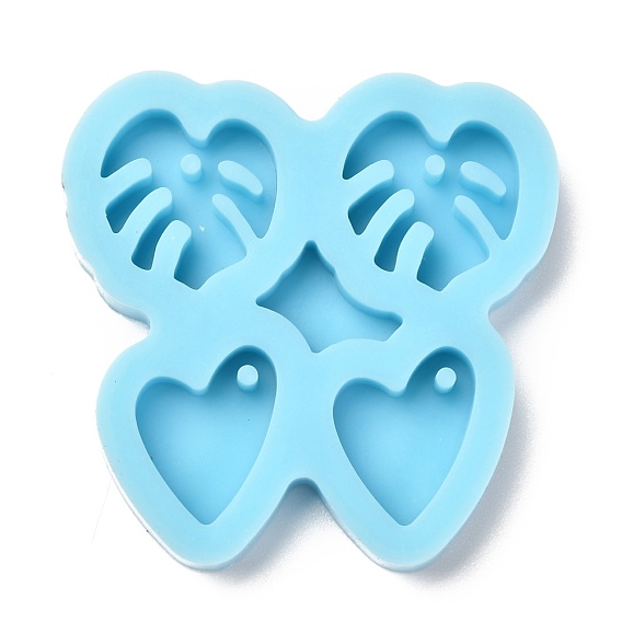 Pendant Silicone Molds, Resin Casting Molds, For UV Resin, Epoxy Resin Jewelry Making, Leaf & Heart