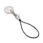 Flat Rould with Letter A~Z Natural Freshwater Shell Mobile Straps, Nylon Cord Mobile Accessories Decoration