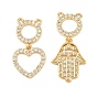 Латунные микропаве прозрачные подвески с фианитом, долговечный, без кадмия и без свинца, реальный 18 k позолоченный