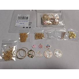 Kits de fabrication de bijoux en alliage émaillé avec boucles d'oreilles en forme de lapin