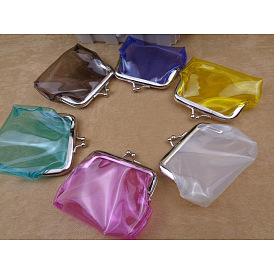 Transparent Trapezoid PPC Doll Handbag, with Platinum Tone Iron Purse Frame, American Girl Doll Accessories Supplies