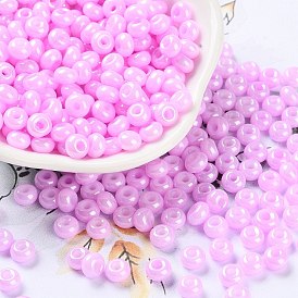 Glass Seed Beads, Opaque Colours Luster, Round