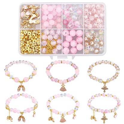 Набор для самостоятельного изготовления браслета на танцевальную тематику, включают подвески из сплава эмали, Латунные подвески, Гальванические стеклянные бусины, латунные витой цепочки