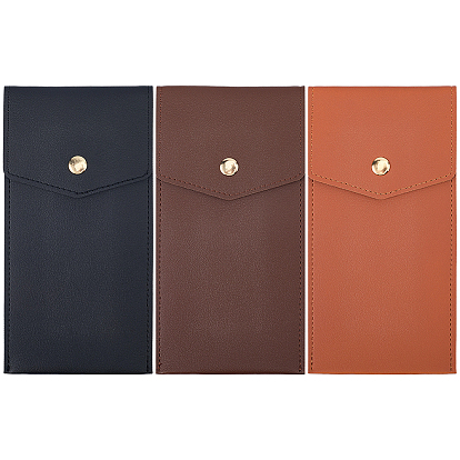 3 шт. 3 цвета, искусственная кожа с держателями для ручек из сплава, ручка рукав, футляр для авторучки, прямоугольные