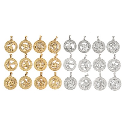 304 подвески из нержавеющей стали, ионное покрытие (ip), плоские круглые с созвездием