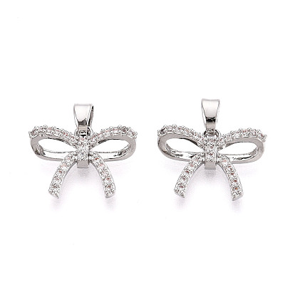 Латунные микро проложить кубического циркония подвески, без кадмия, без никеля и без свинца, бантом