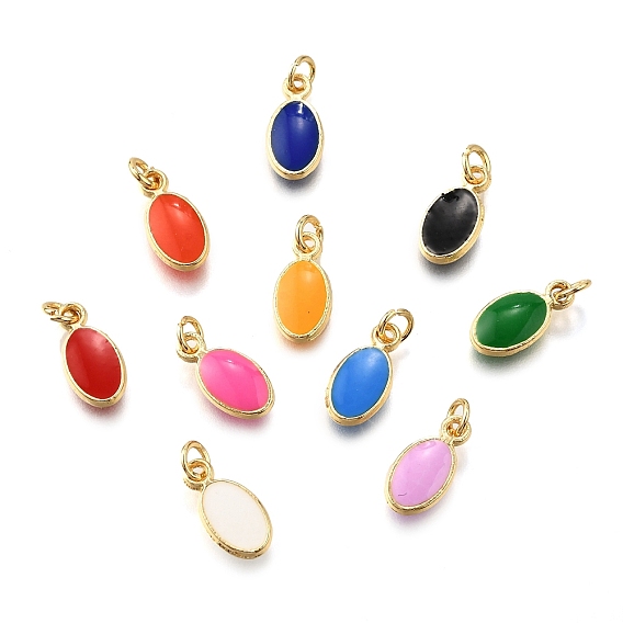 Латунь эмаль прелести, с целью перехода в кольце, овальный шарм, стойки покрытие, без кадмия и без свинца, долговечный, золотые