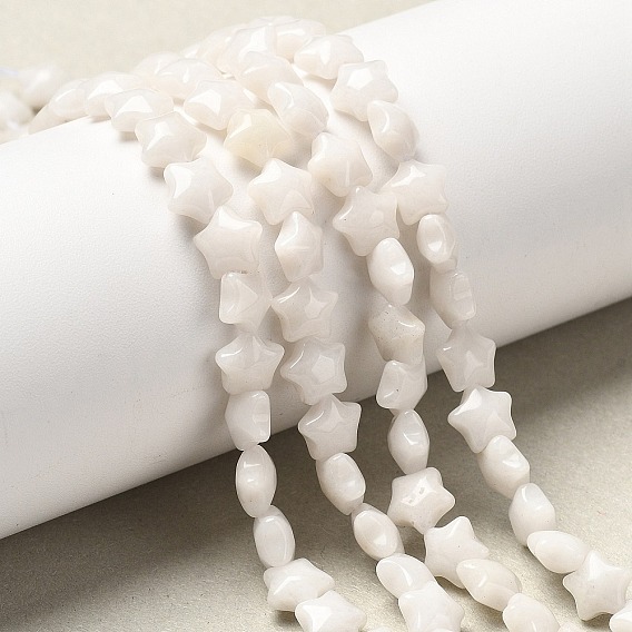 Бусины из натурального белого нефрита, звезда