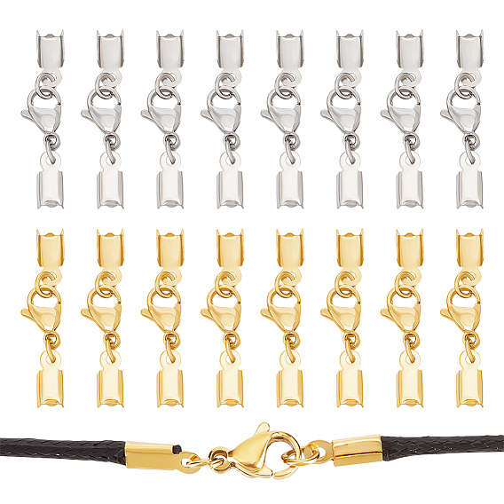 40 шт. 2 цвета 304 карабины из нержавеющей стали с наконечниками для шнура