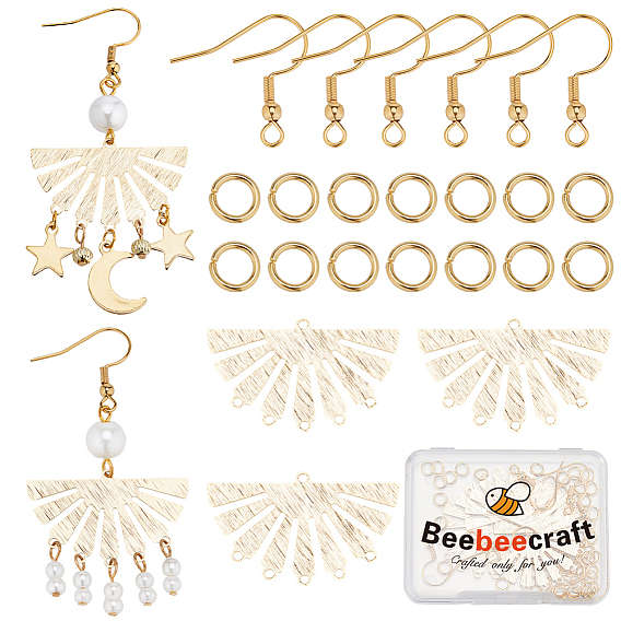 Набор для изготовления сережек своими руками, компоненты люстры из латуни, звенья и перемычки, 304 нержавеющей стали серьги крюков