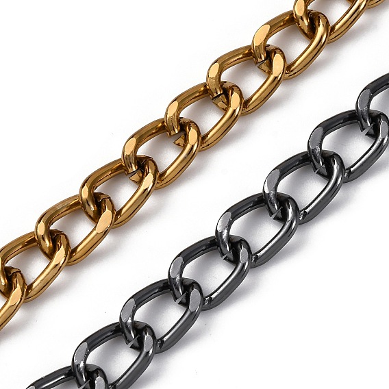 Оксидированные алюминиевые кубинские звенья цепи, с катушкой, несварные