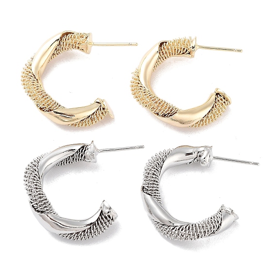 Серьги-гвоздики из латуни с поворотным кольцом, серьги-кольца