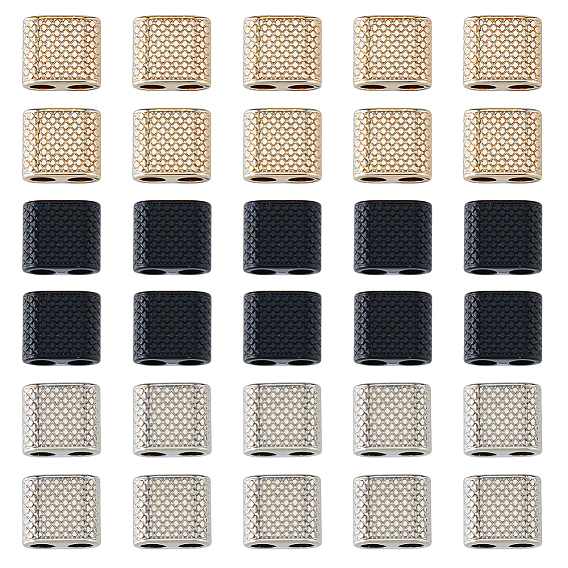 30 шт. 3 цвета цинковый сплав слайд-брелоки, прямоугольные