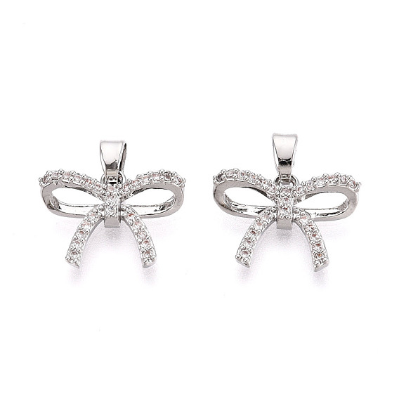 Латунные микро проложить кубического циркония подвески, без кадмия, без никеля и без свинца, бантом