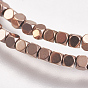 Electroplate Non-magnetic Synthetic Hematite Beads Strands, Faceted, Square