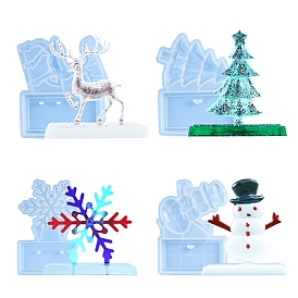 Proud DIY Glue Mold Christmas Three-dimensional Ornaments Silicone Mold Desktop Decoration Cross-border Supply, White