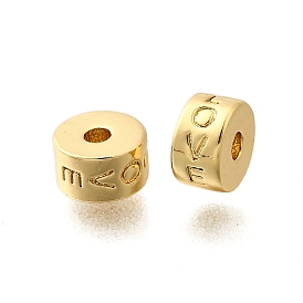 Латунные бусины, стойки покрытие, долговечный, без свинца и без кадмия, колонка со словом любовь