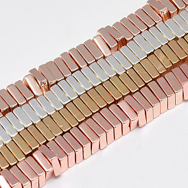Electroplate Non-magnetic Synthetic Hematite Beads Strands, Square Heishi Beads