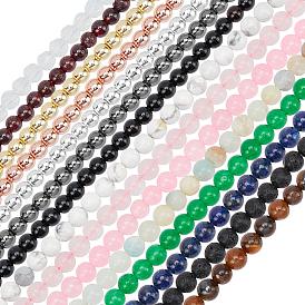 15 нити 15 стили нити из натуральных и синтетических драгоценных камней, круглые