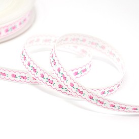 Flower Printed Grosgrain Ribbon Gift Package DIY Hairbow Ribbon