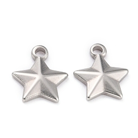304 Stainless Steel Charms, Star