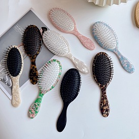 Floral Air Cushion Hairbrush for Women - Styling, Massage & Curling with Vinegar Infused Bristles