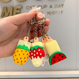 PVC Plastic Fruit Keychain