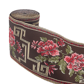 5 Meter Jacquard Ribbon, Tyrolean Ribbon, Polyester Ribbon, for DIY Sewing Crafting, Home Decors, Floral Pattern