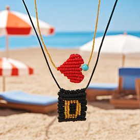 Летние плетеные подвески из волокнистой ткани с золотым шнуром для женщин