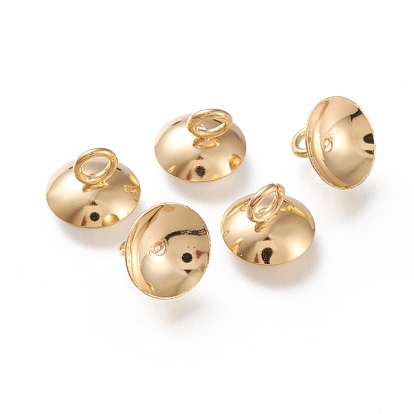 201 Stainless Steel Bead Cap Pendant Bails,  for Globe Glass Bubble Cover Pendant Making, Half Round