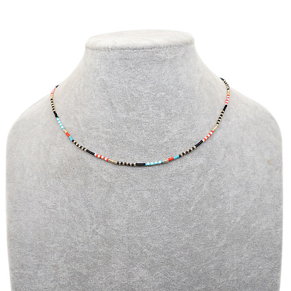 Bohemian Style Stainless Steel Collarbone Chain Handmade Braided Beaded Necklace