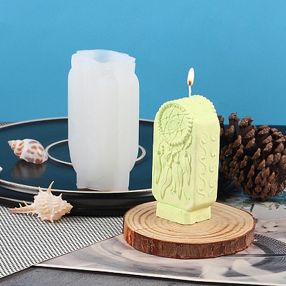 Woven Net/Web with Feather Food Grade Silicone Candle Molds, For Candle Making